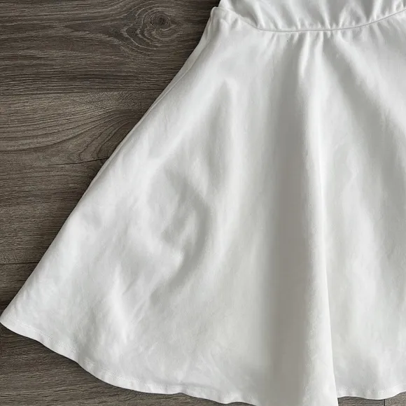 Lulus Going Steady Backless Skater Mini Dress XS White Fit &amp; Flare Bridal Party