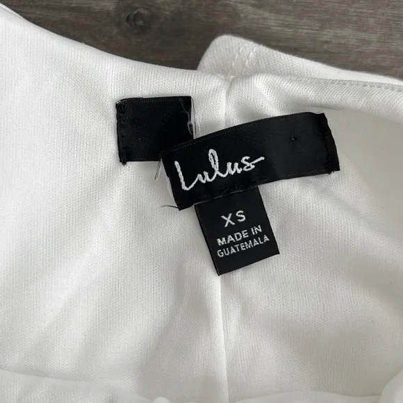 Lulus Going Steady Backless Skater Mini Dress XS White Fit &amp; Flare Bridal Party