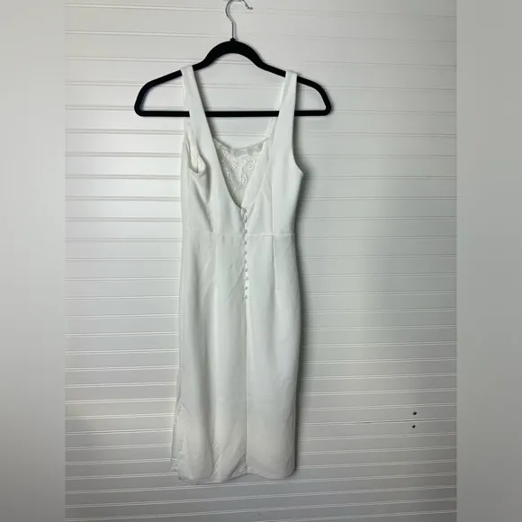 Lulus Stylish Selection White Lace Sleeveless Backless Midi Dress