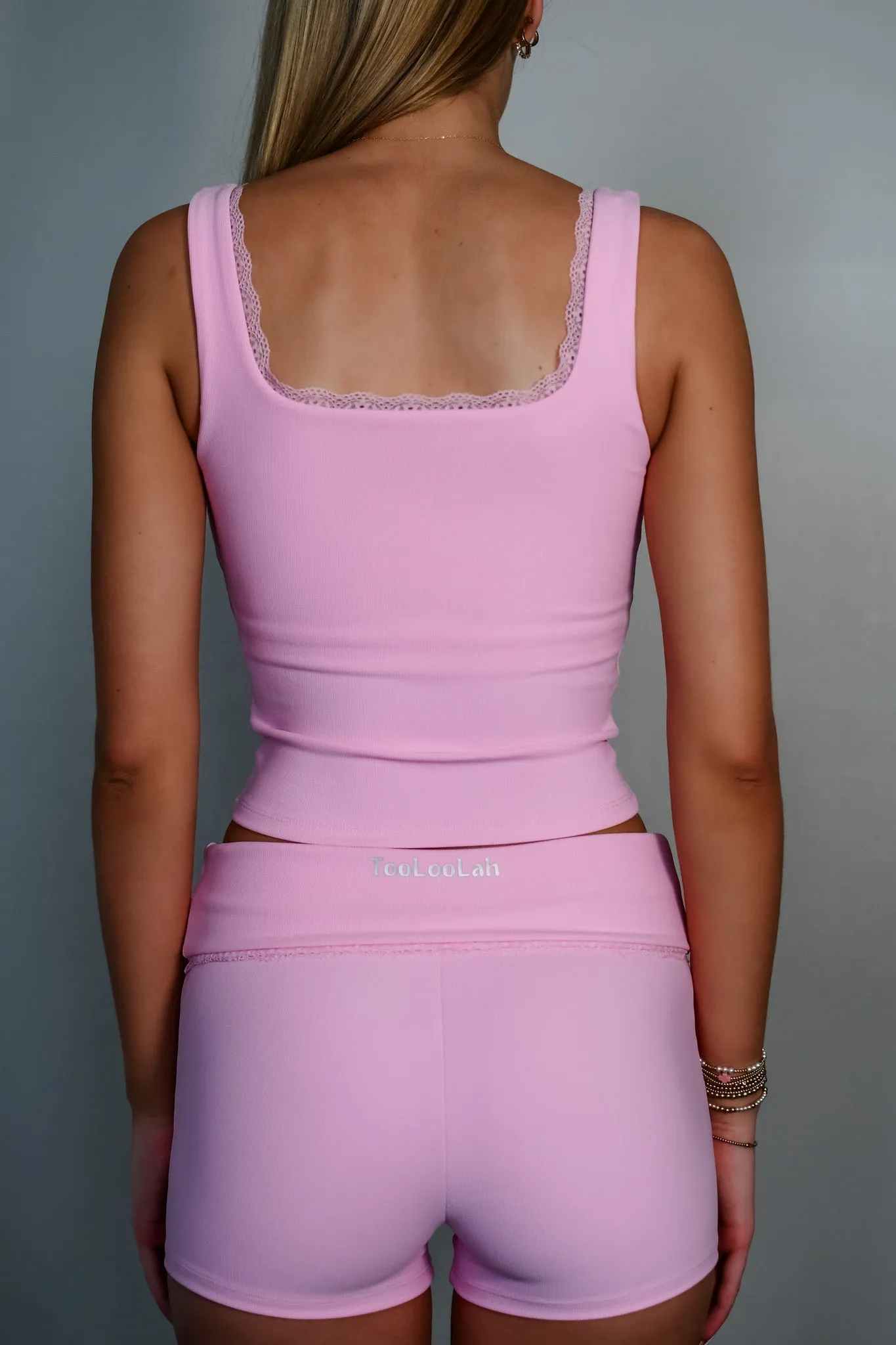 Luxe Lace Tank Top - Pink