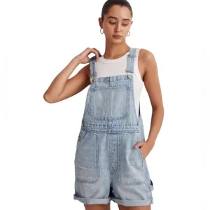 Madewell Denim Oversized Carpenter Shortalls, Lakebrook Wash, Casual, Weekend, L