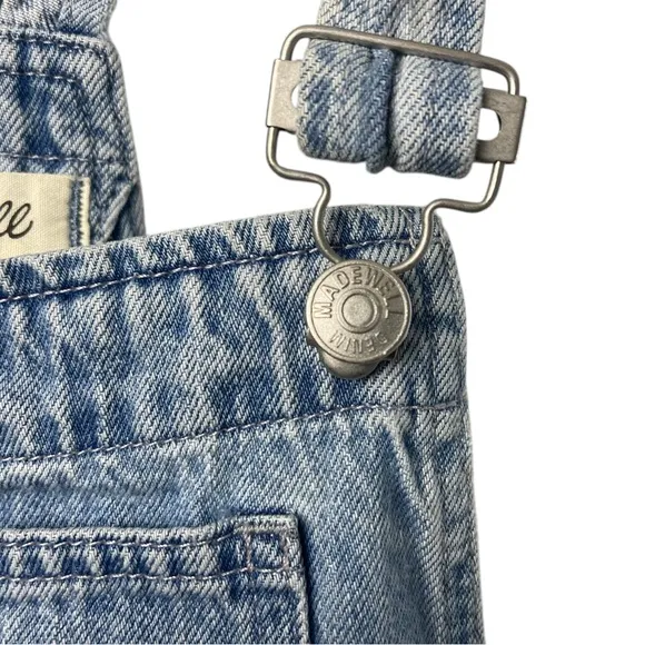 Madewell Denim Oversized Carpenter Shortalls, Lakebrook Wash, Casual, Weekend, L