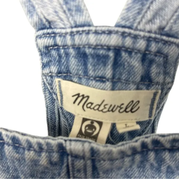Madewell Denim Oversized Carpenter Shortalls, Lakebrook Wash, Casual, Weekend, L
