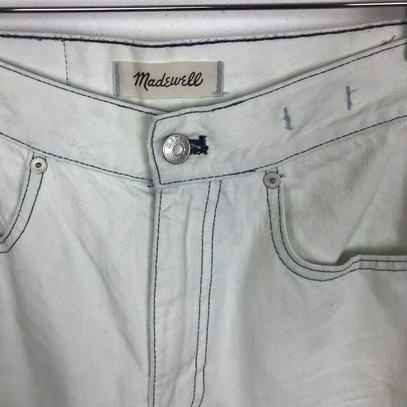 Madewell Wide Leg Tapered White Denim Jeans 23