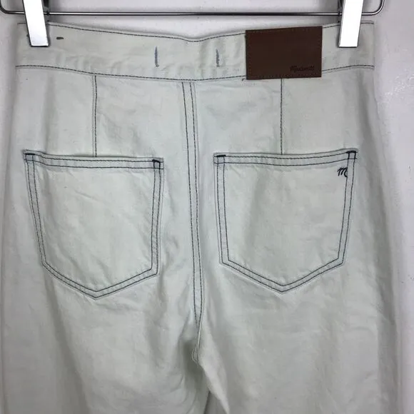 Madewell Wide Leg Tapered White Denim Jeans 23