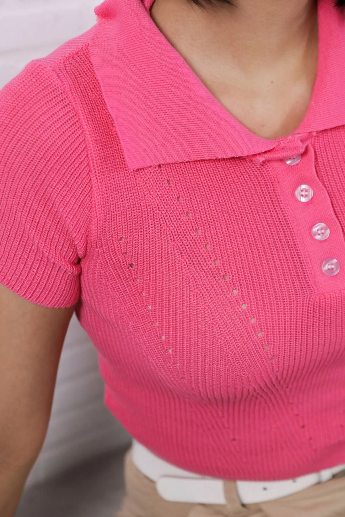 MARISSA Textured Knit Shirt (Pink)