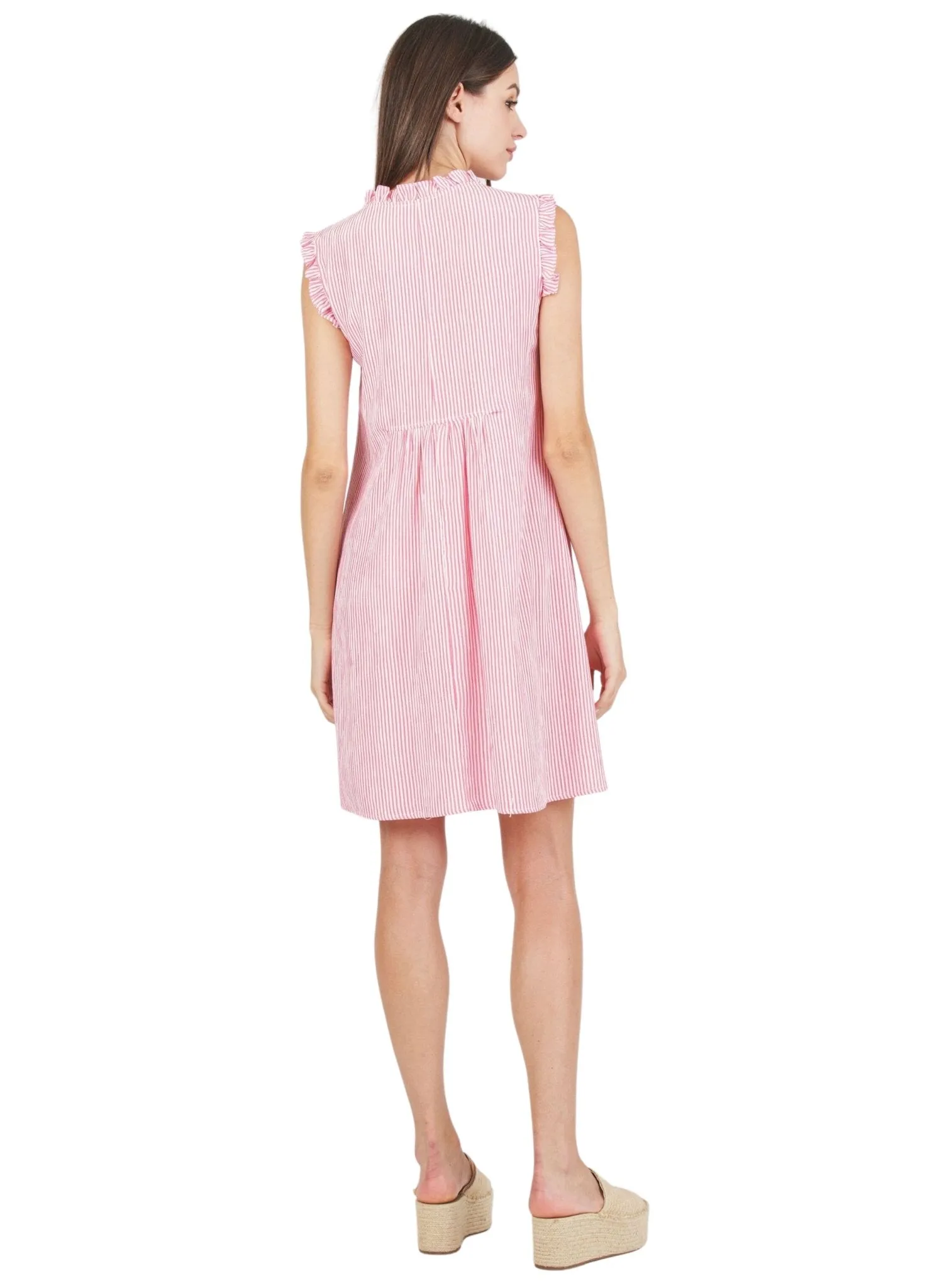 Maternity & Nursing Striped Dress with Ruffles