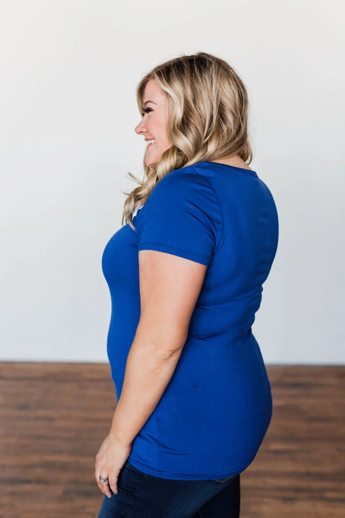 Meet Me Here Short Sleeve Top- Royal Blue