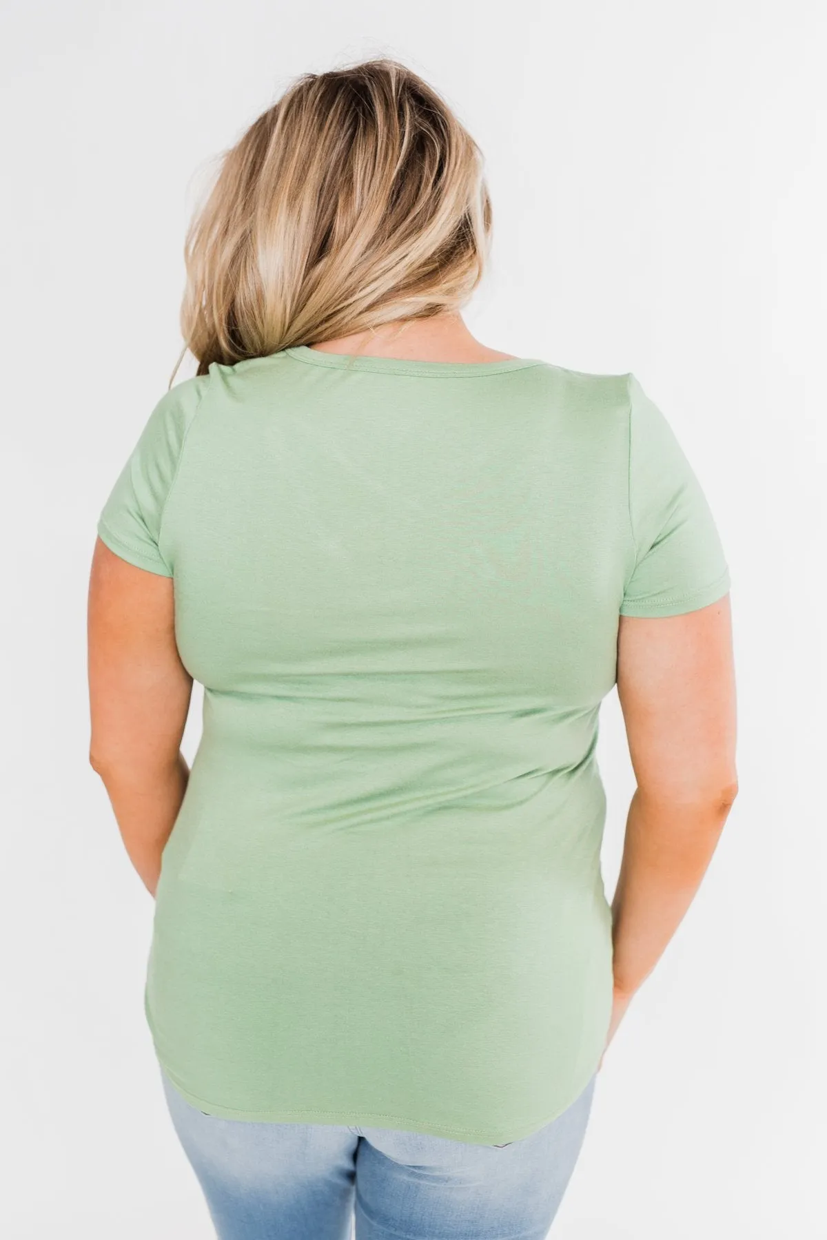 Meet Me Here Short Sleeve Top- Sage