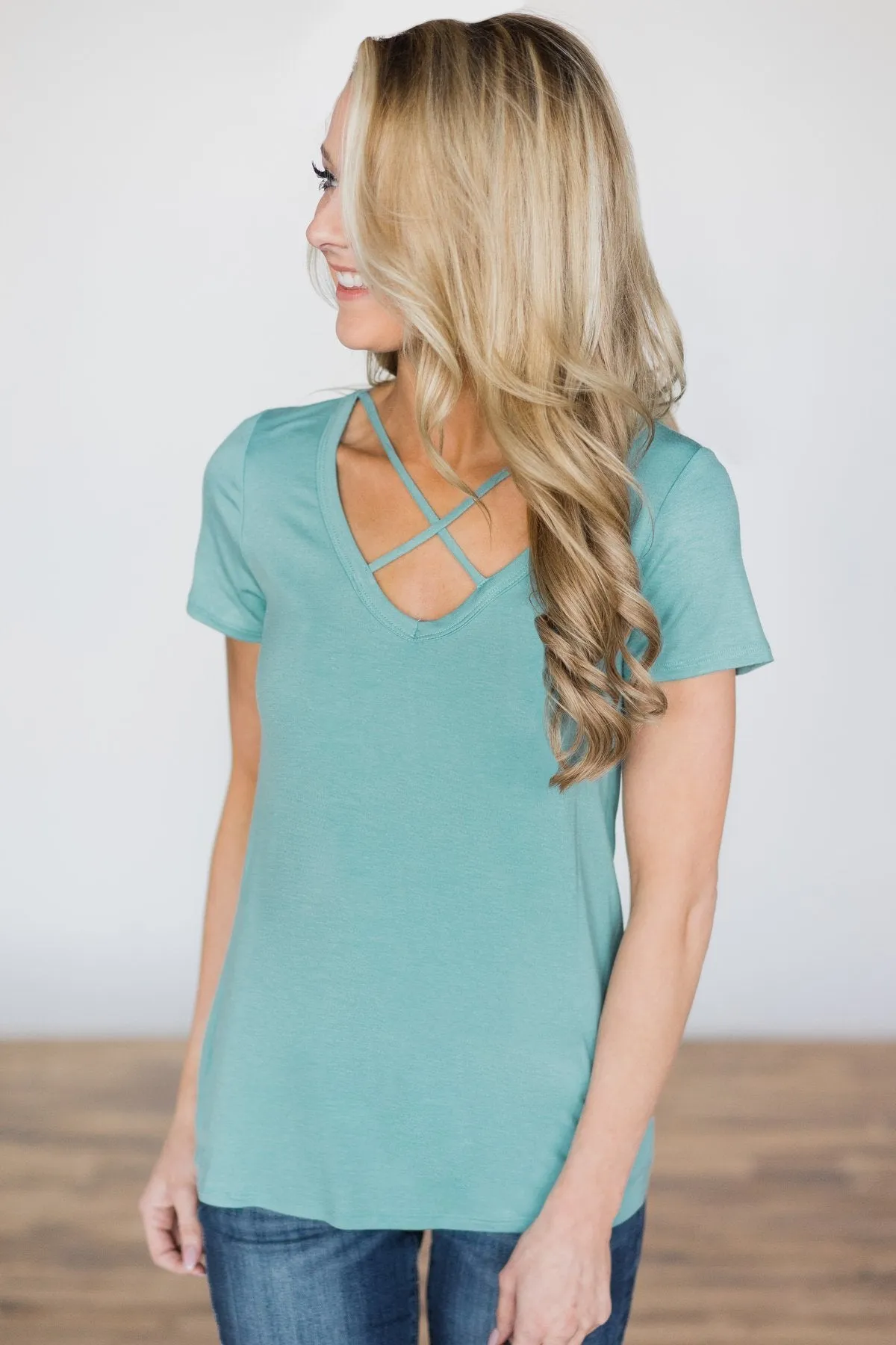 Meet Me Here Top ~ Island Blue