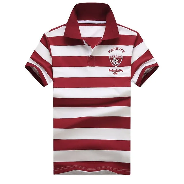 Men Classic Striped Polo Shirt Cotton Short Sleeve NEW Arrived 2019 summer Plus size M-XXXXL