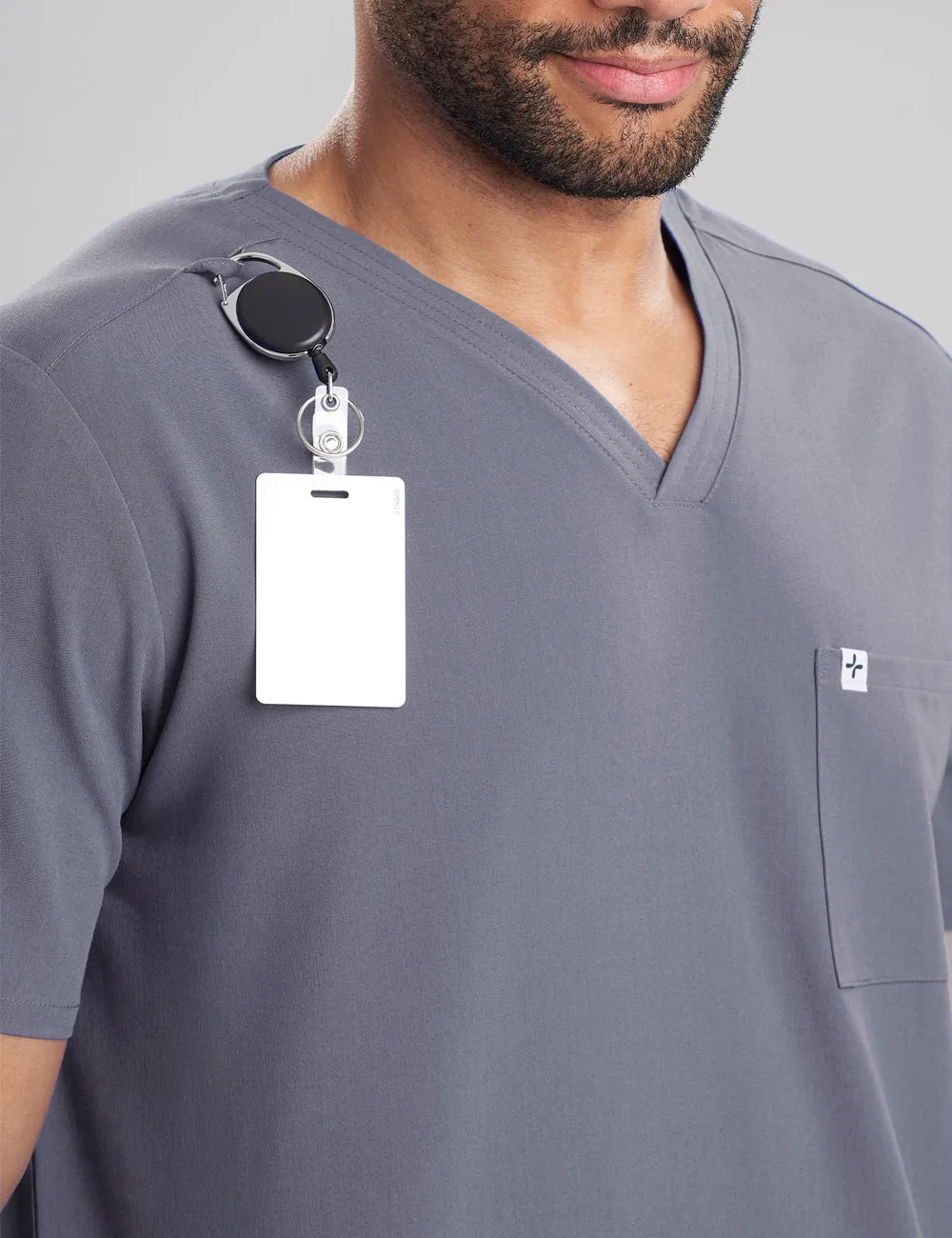 Mens Classic Scrub Top - Pewter