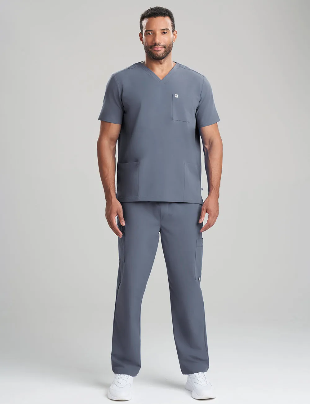 Mens Classic Scrub Top - Pewter