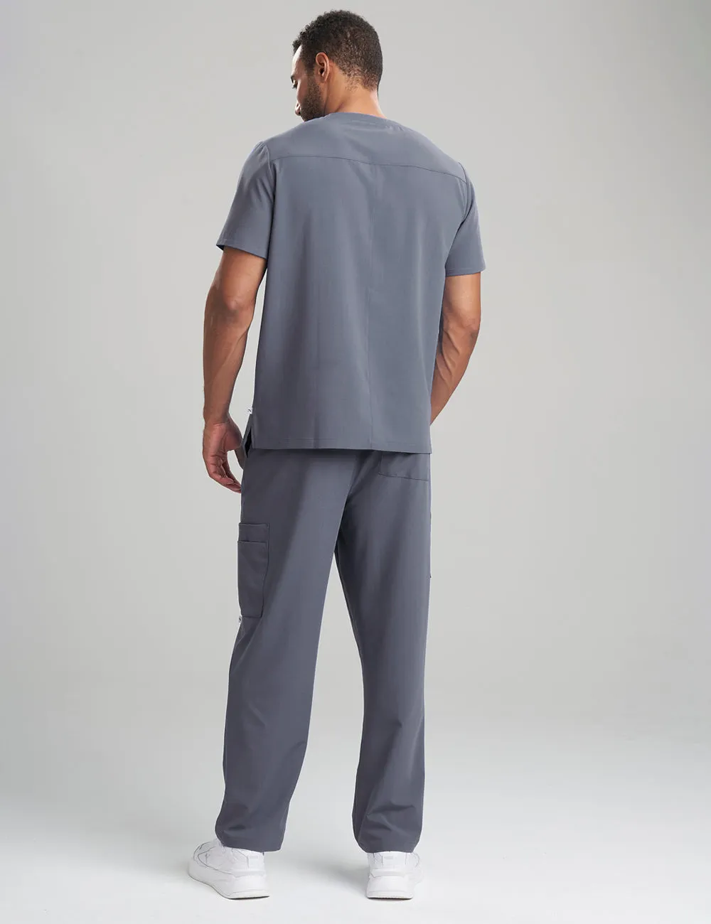 Mens Classic Scrub Top - Pewter