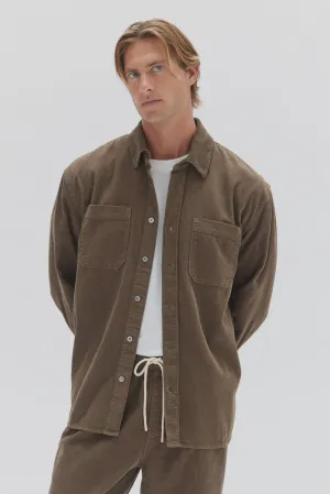 Mens Harley Cord Shirt Dark Olive