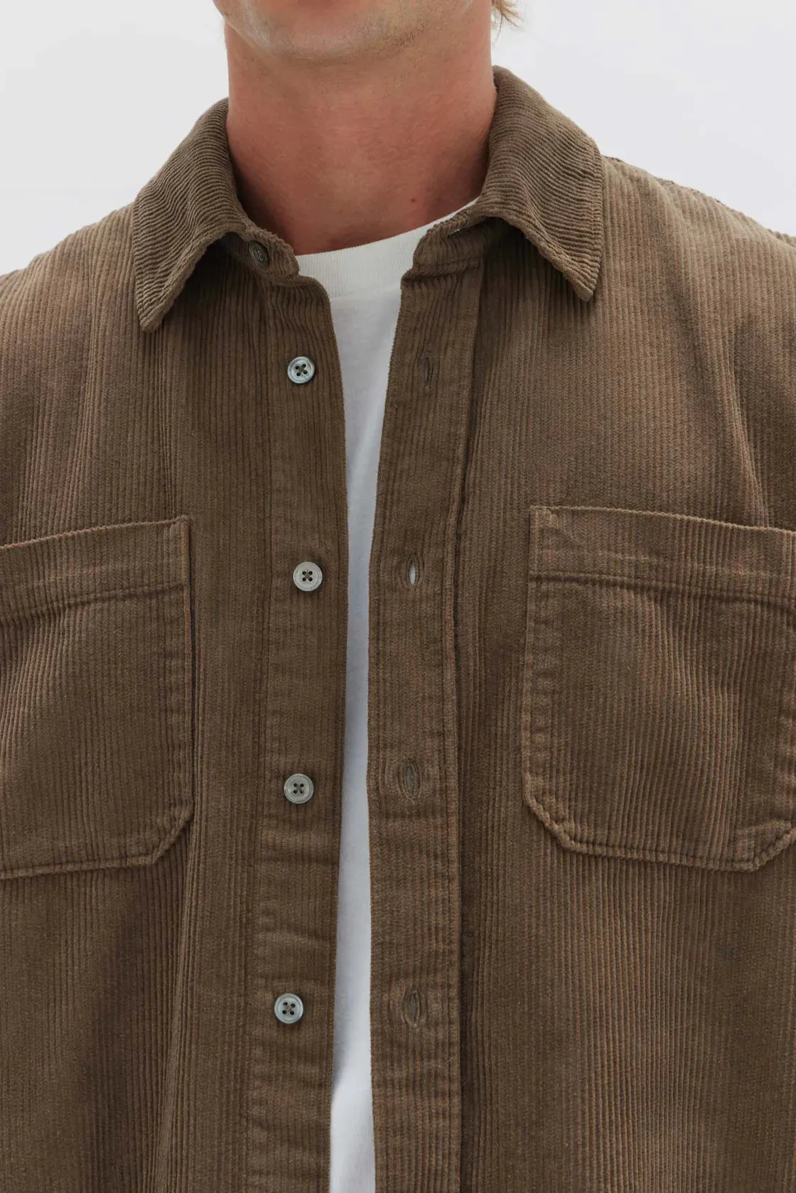 Mens Harley Cord Shirt Dark Olive