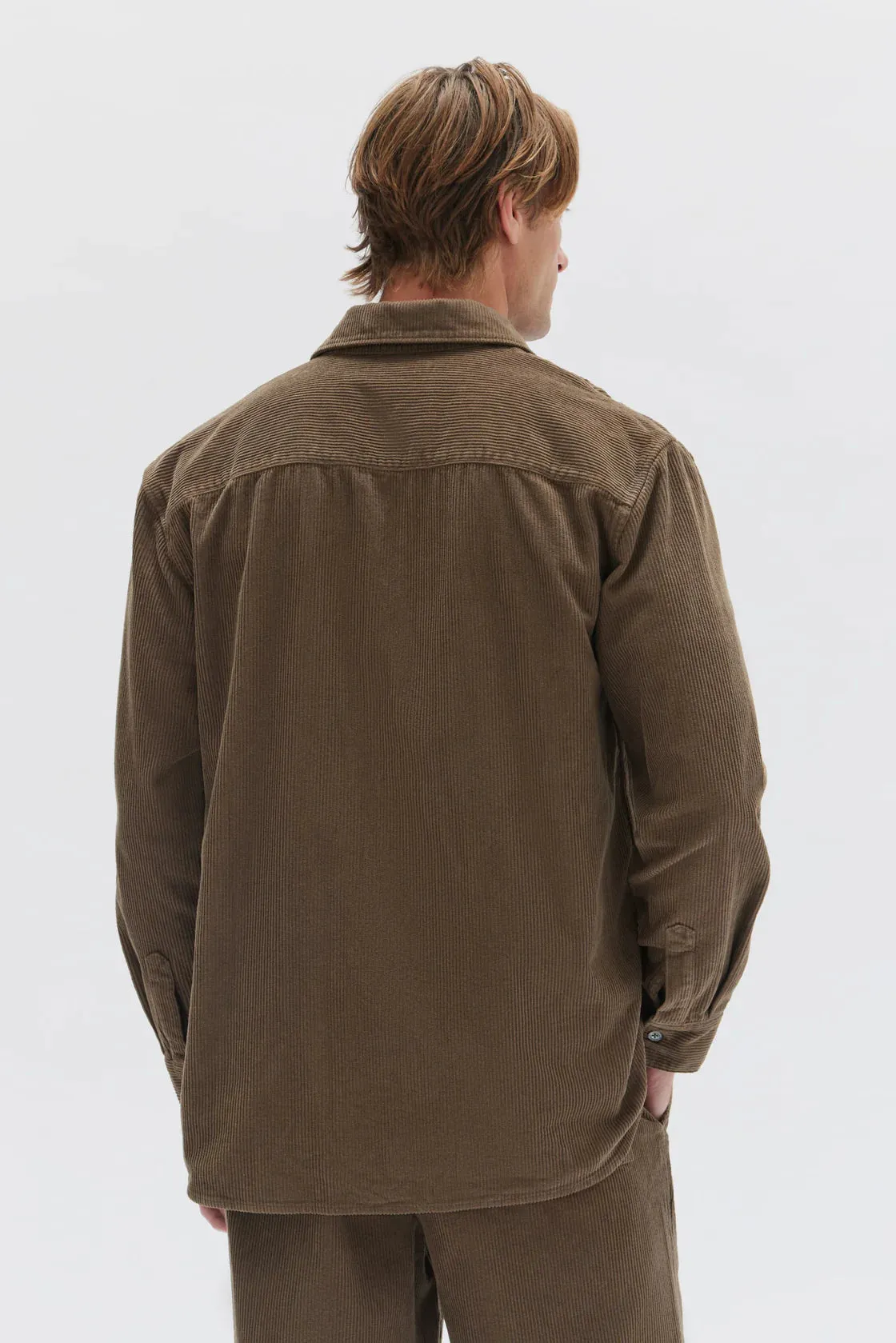 Mens Harley Cord Shirt Dark Olive