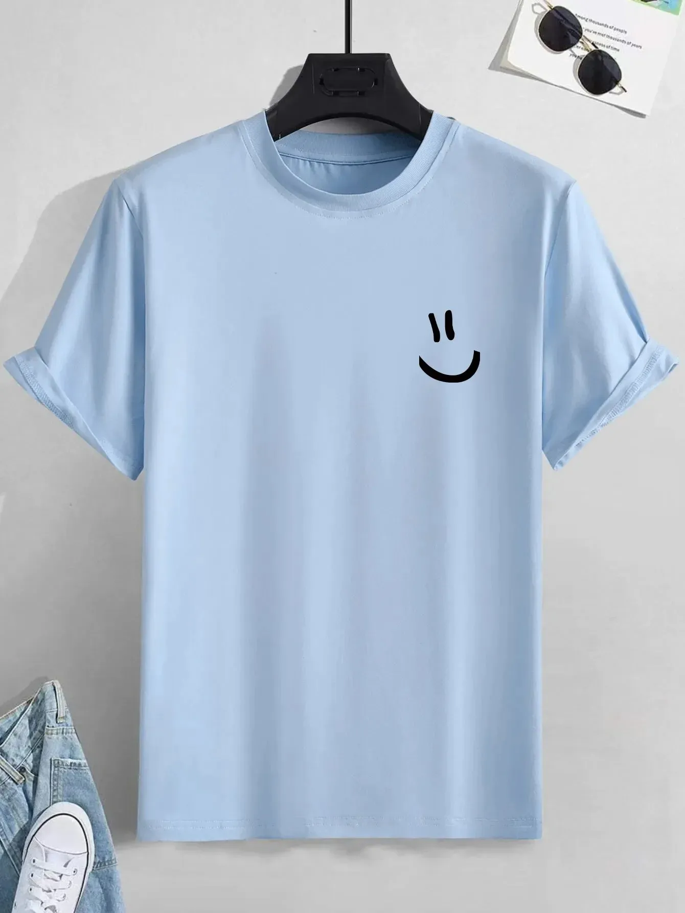 Men's Oversize Print Smile Tees