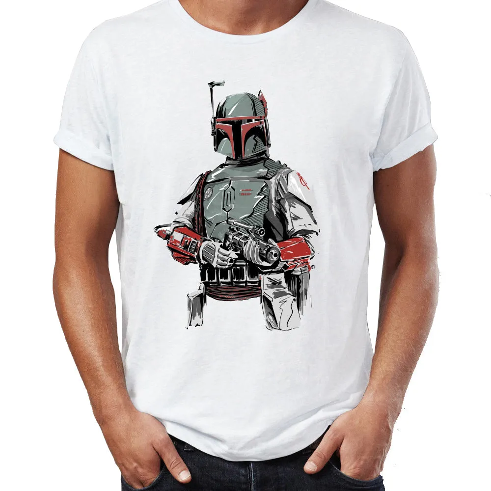 Men's T Shirt Mandalorian Star Wars Boba Fett Galaxy Badass Awesome Artsy Tee