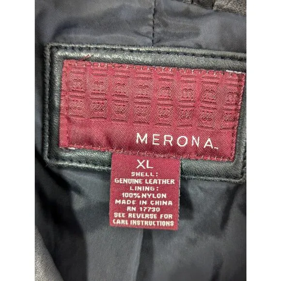 MERONA! LUXE BUTTERY SOFT BLACK GENUINE LEATHER TAILORED JACKET, COAT! SZ XL