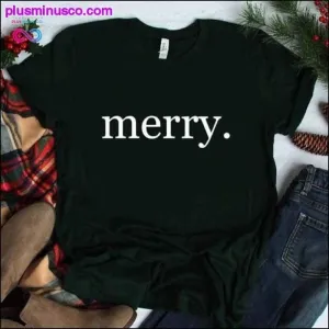 Merry Christmas Print Short Sleeve T-shirt at