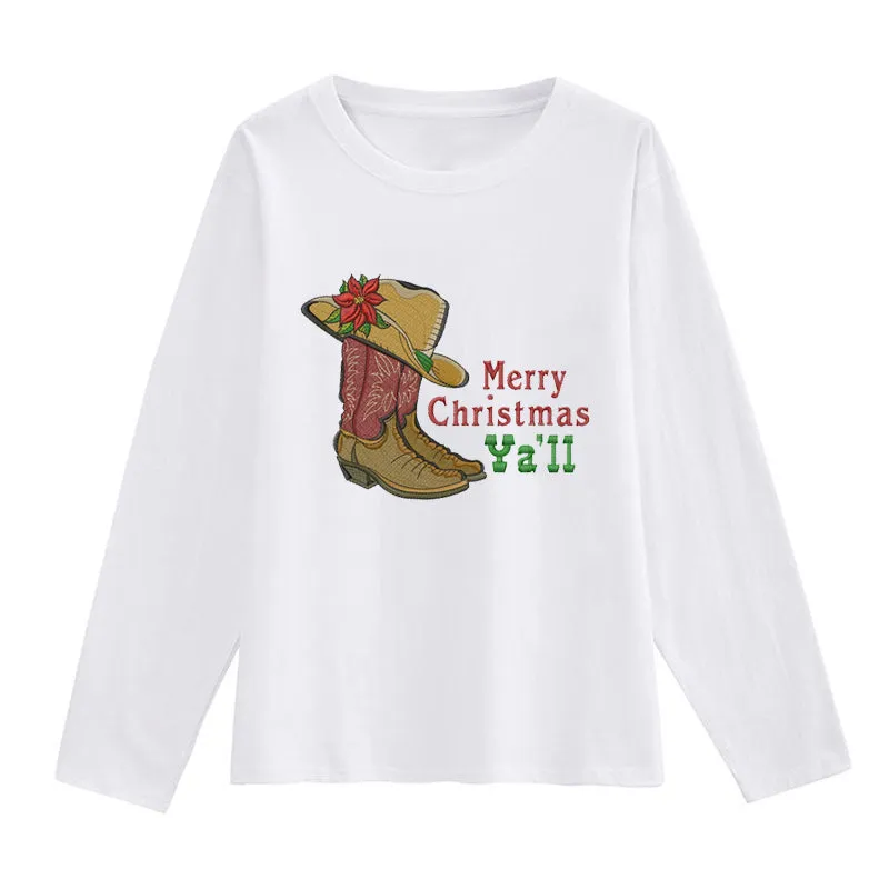 Merry Christmas Western Boots T-Shirts