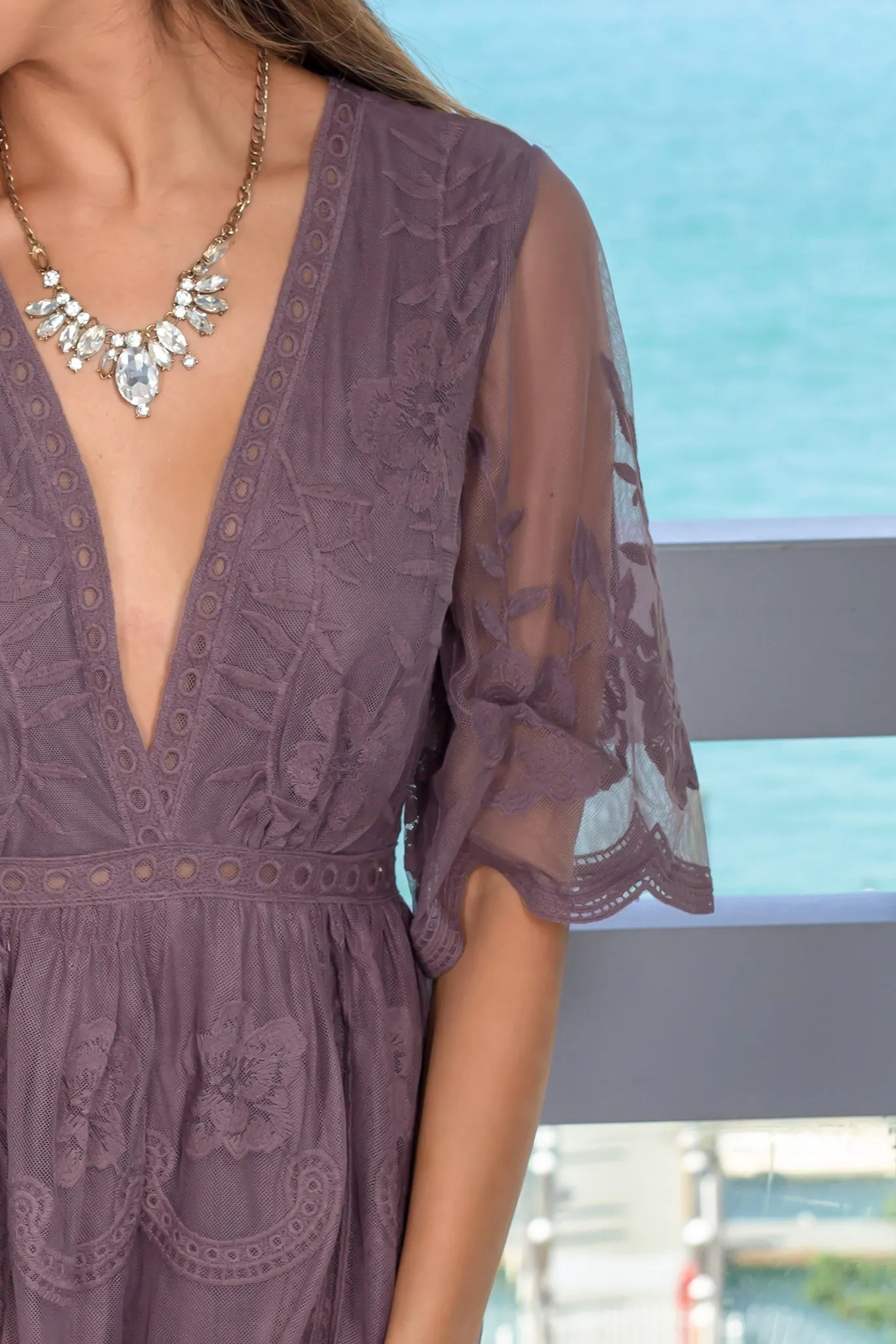 Midnight Lace Romper