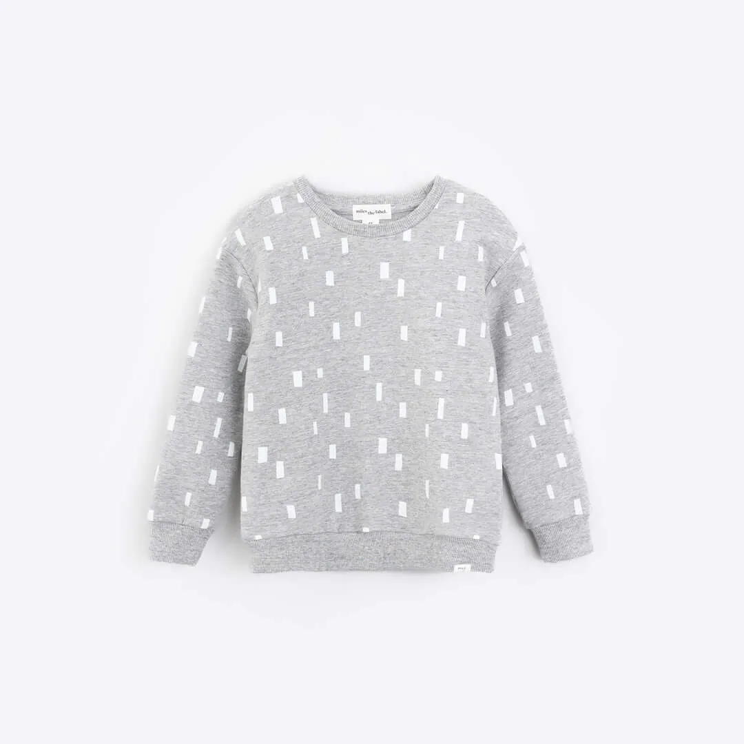 Miles The Label | Miles Basics Block Print on Heather Grey Sweatshirt