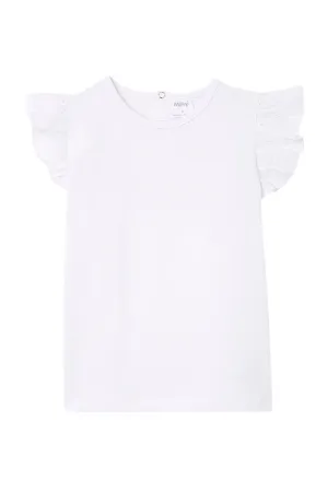 MILKY WHITE BRODERIE FRILL TEE