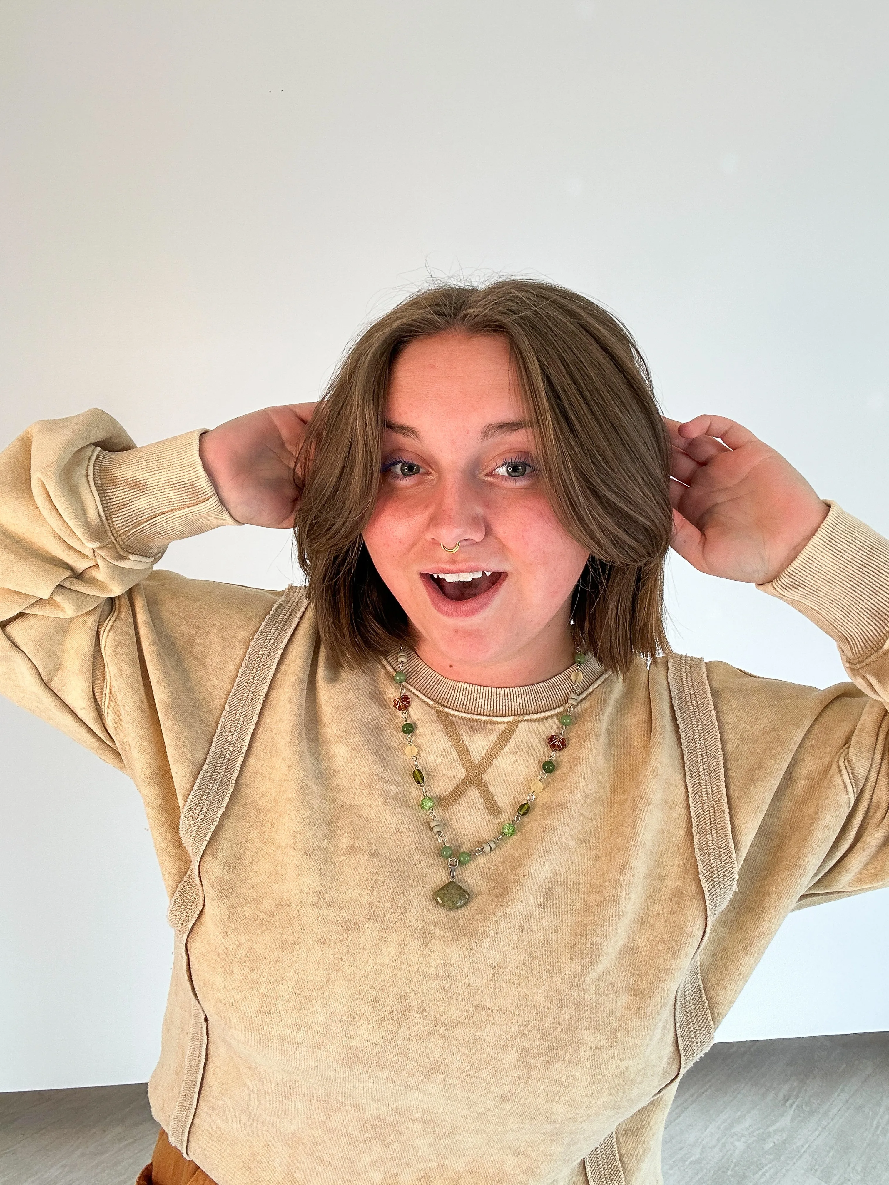 Mineral French Terry Beige Oversized Top