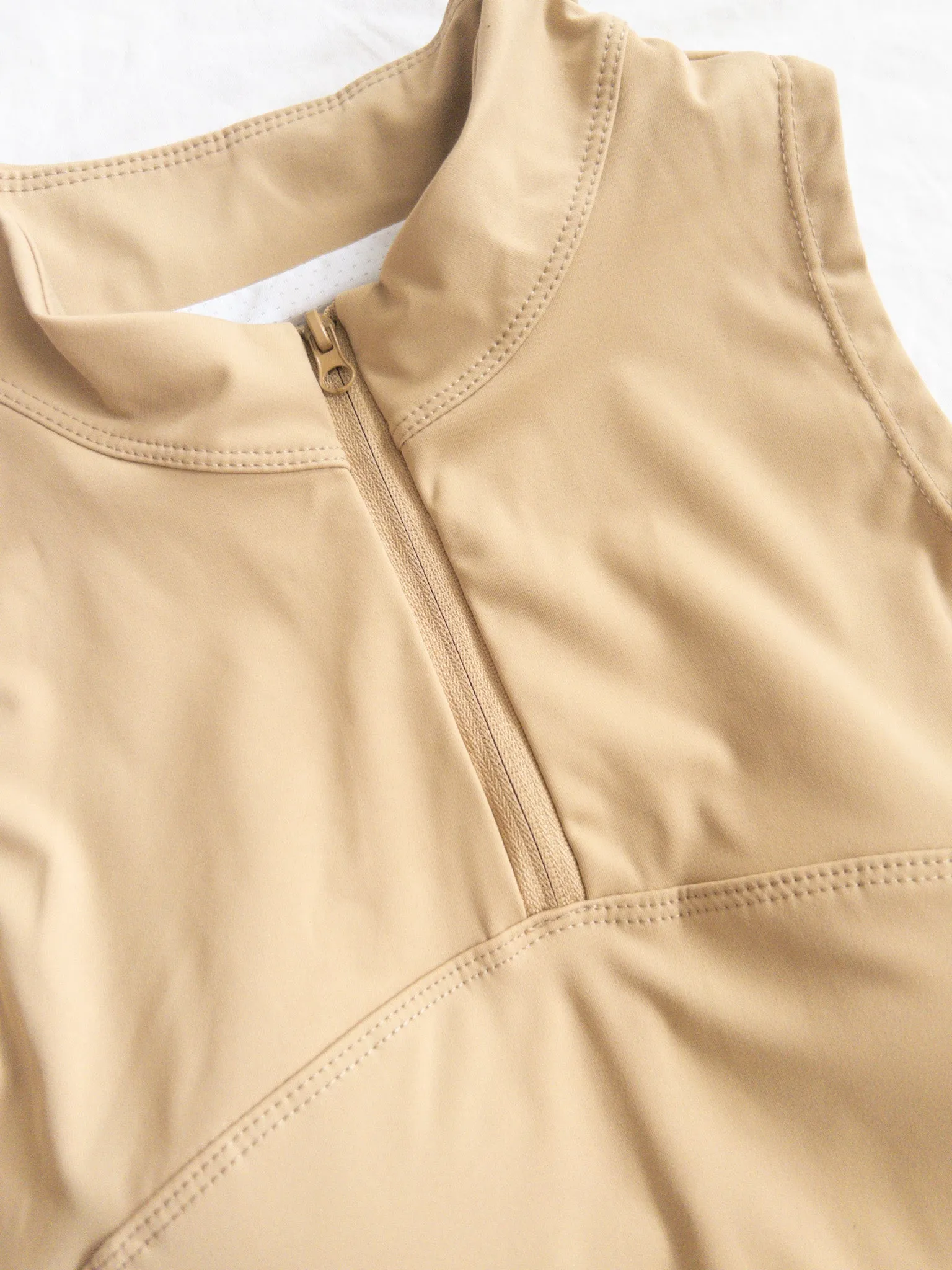 Minimalist Tank Top - Funnel Neck Zip