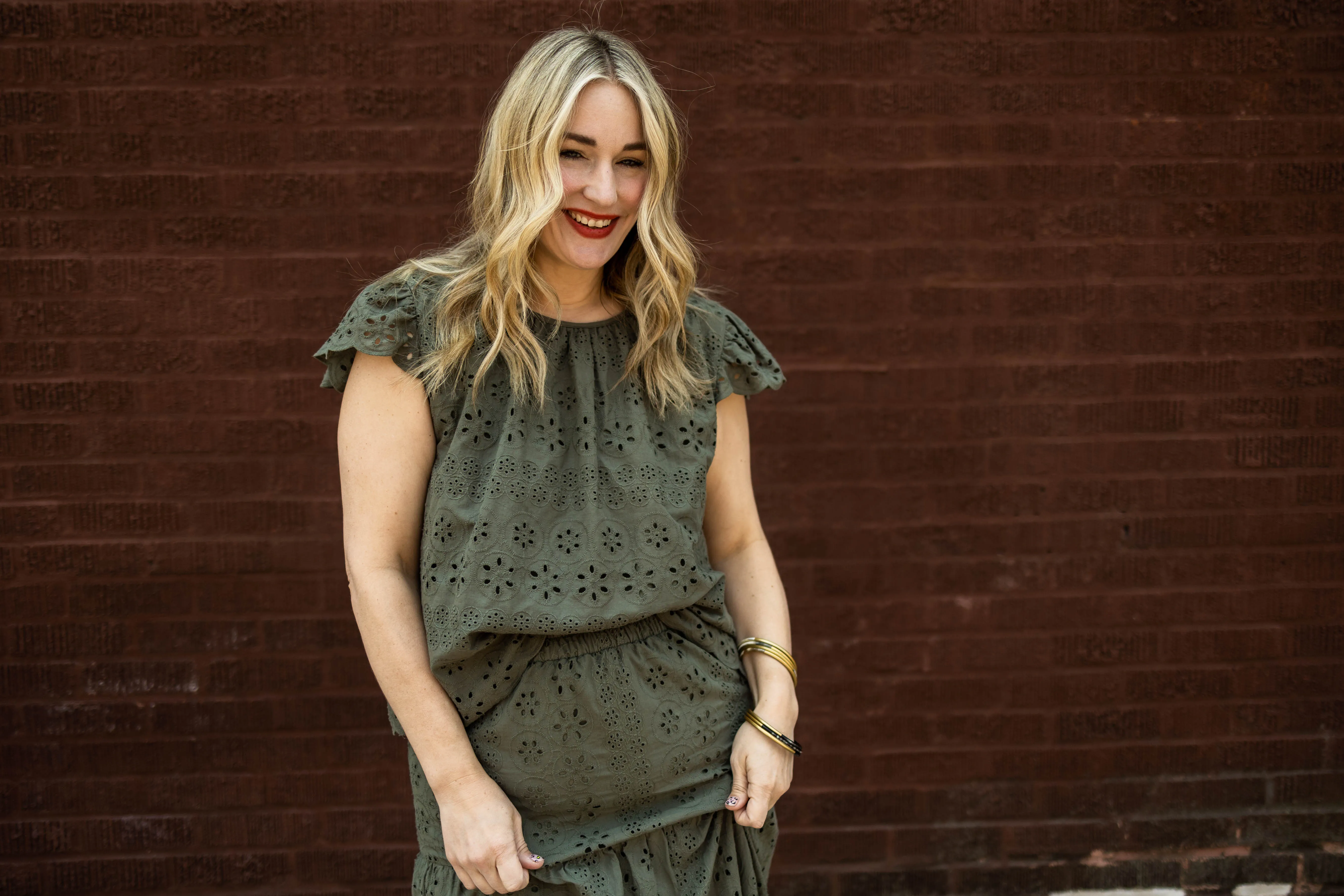 minnie top in forest green