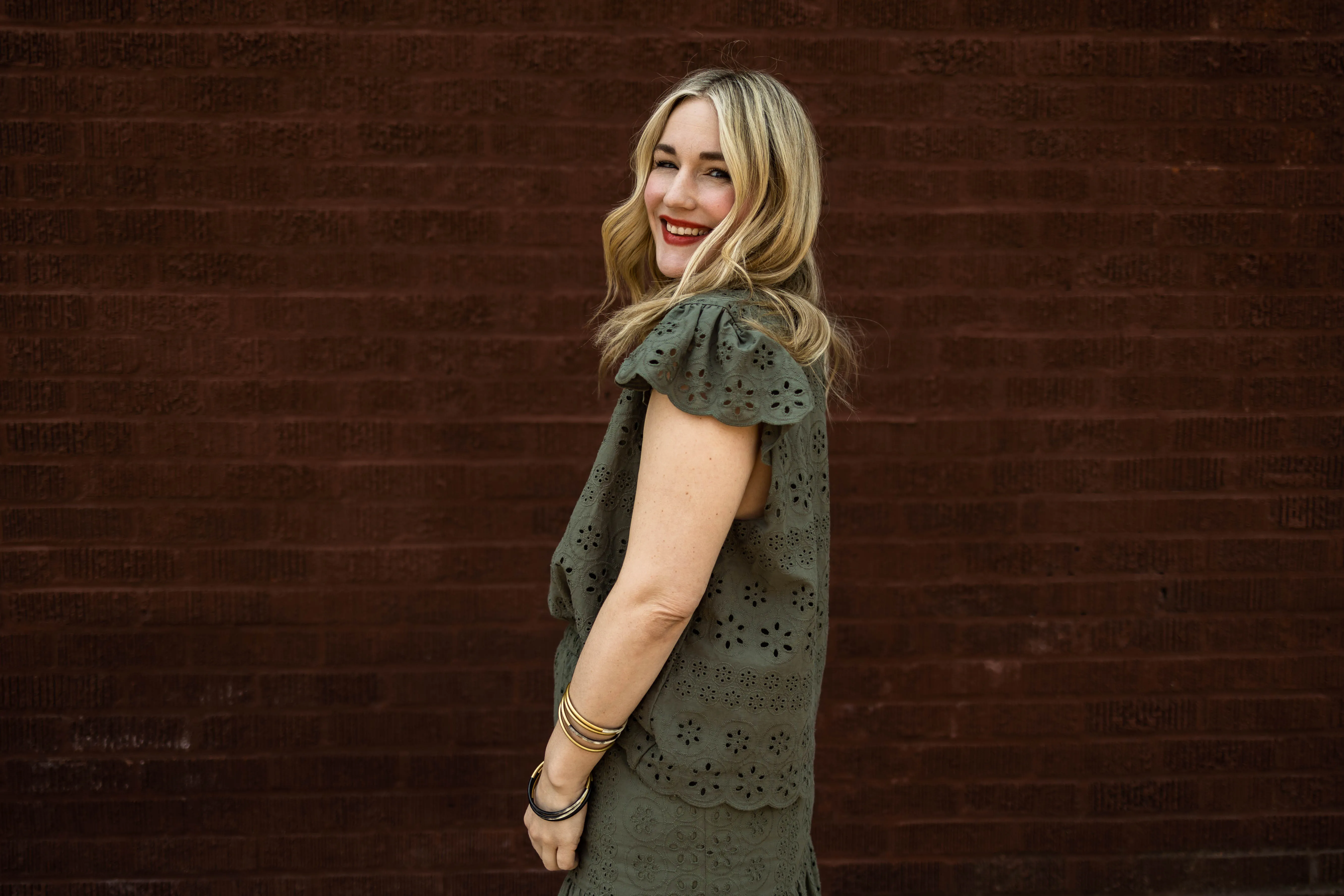 minnie top in forest green