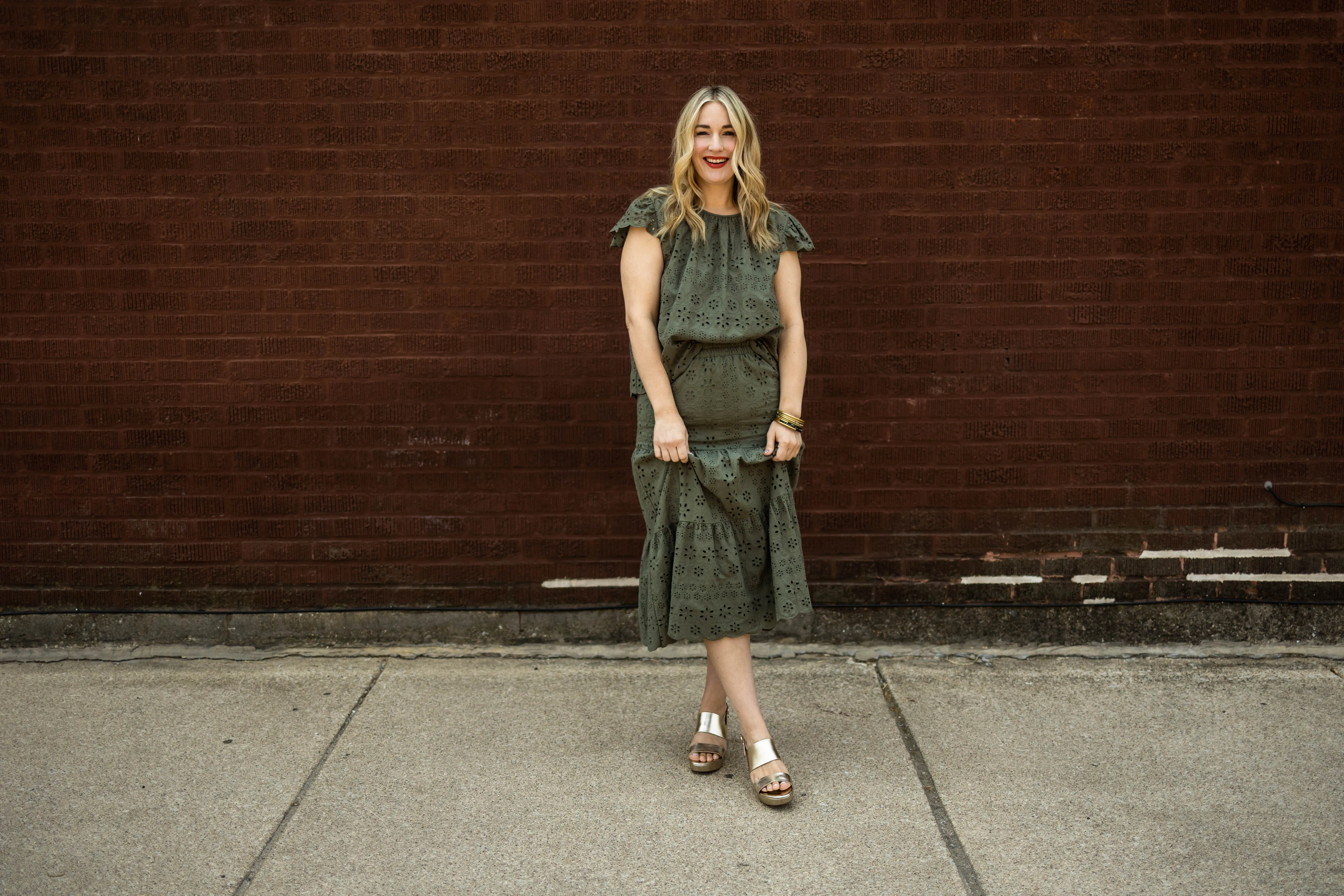 minnie top in forest green