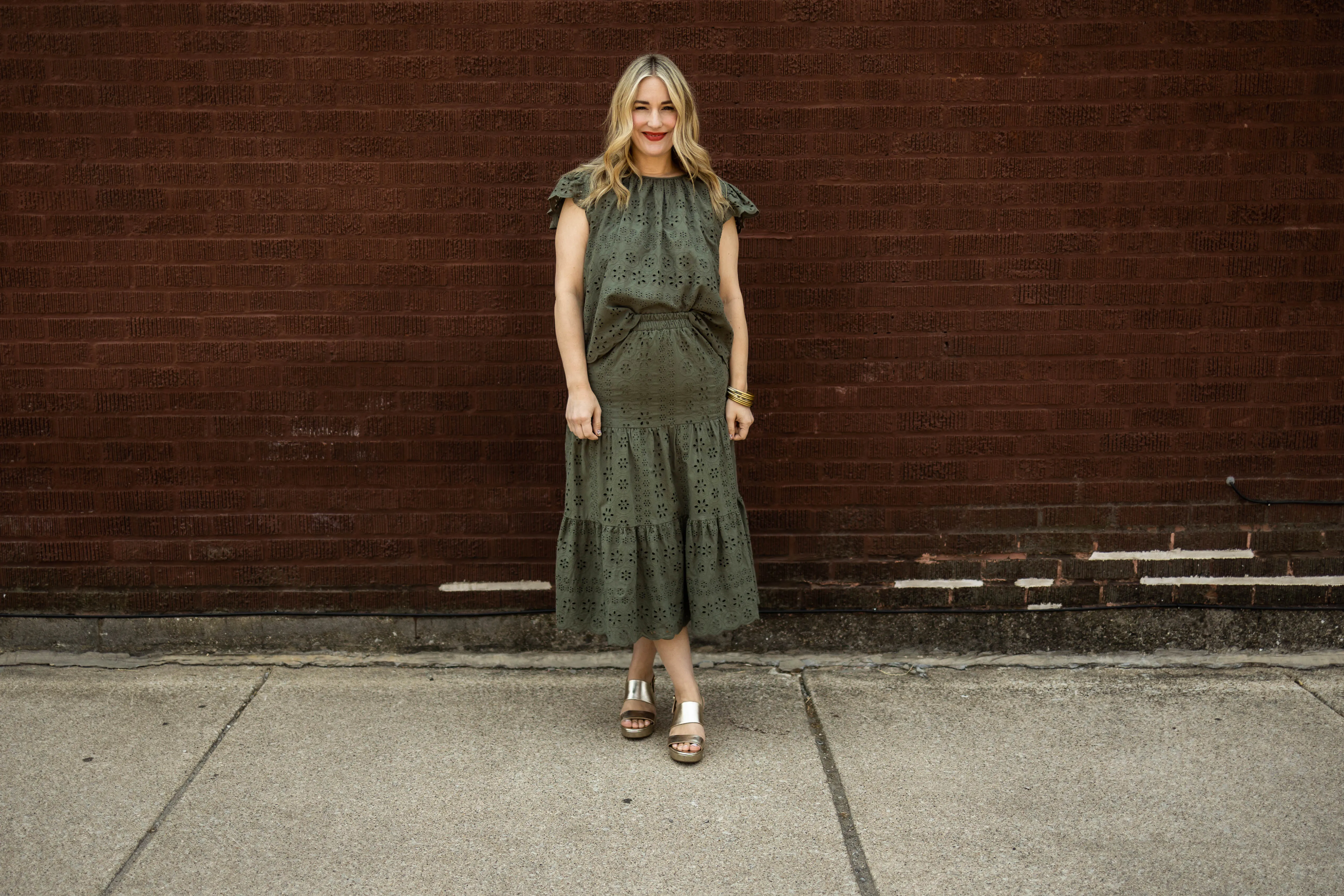 minnie top in forest green