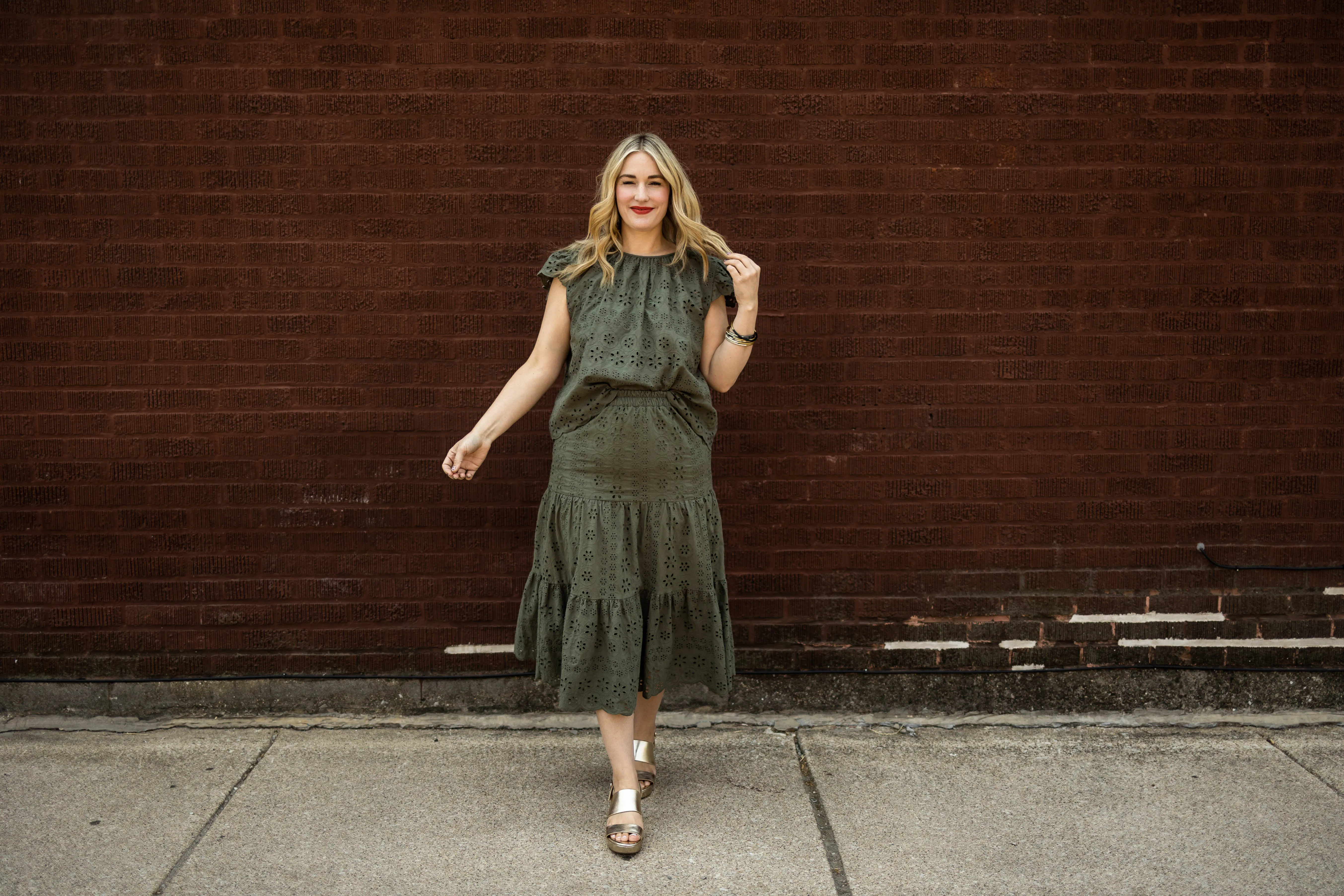 minnie top in forest green