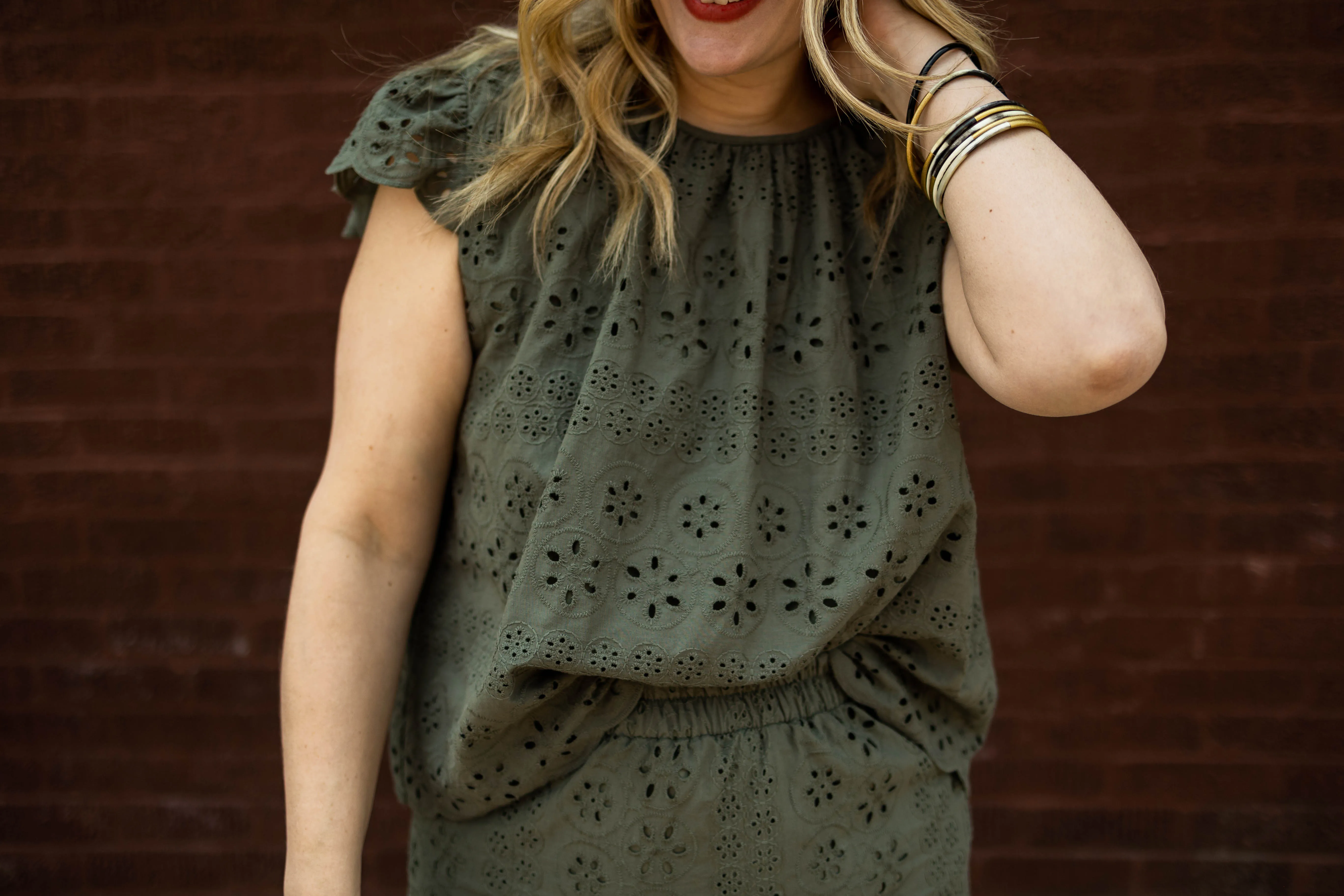 minnie top in forest green