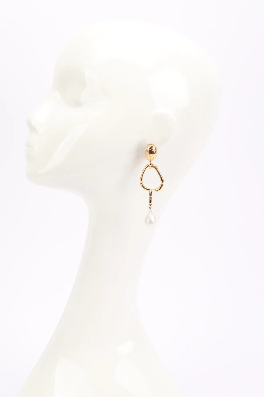 Mismatched Organic Geo Drop Earrings