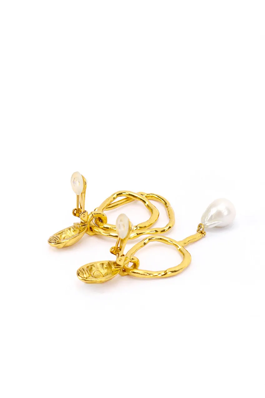 Mismatched Organic Geo Drop Earrings
