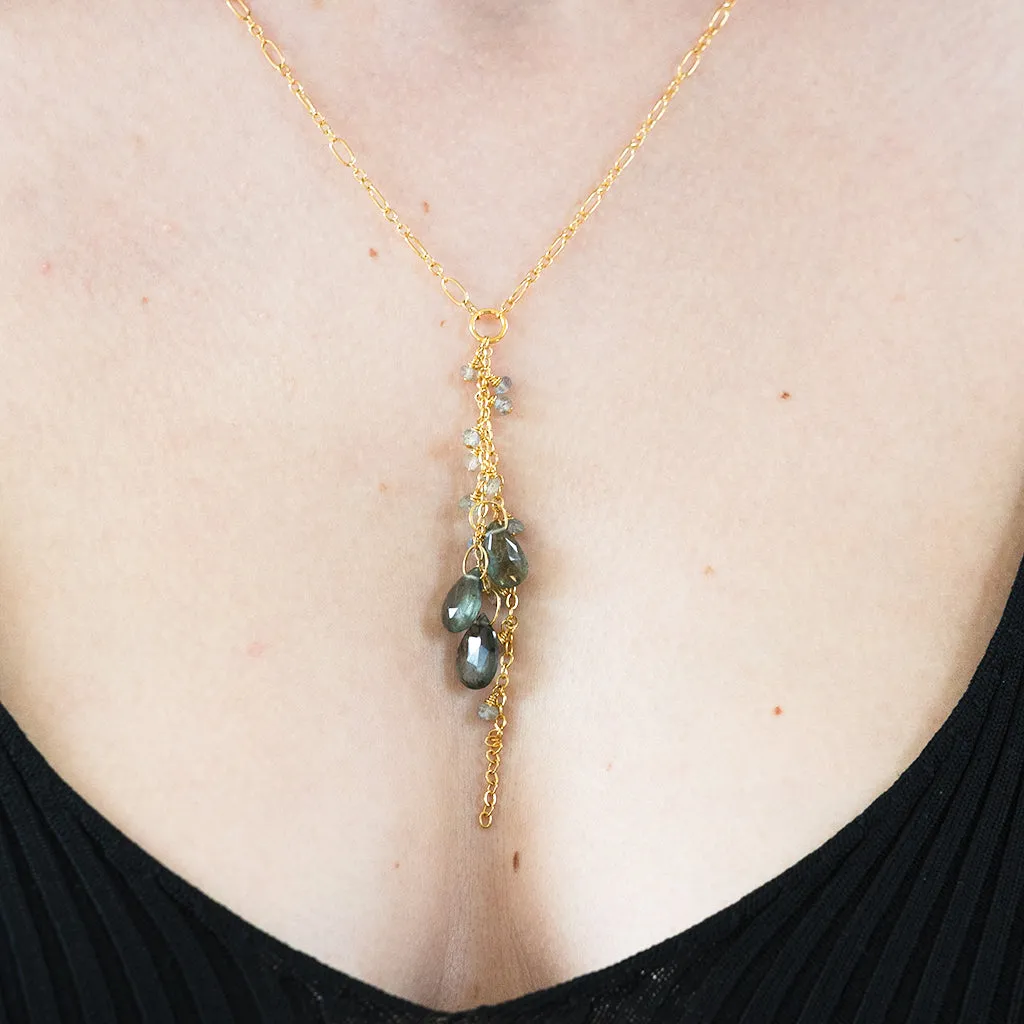 Moss Aquamarine Gold Necklace