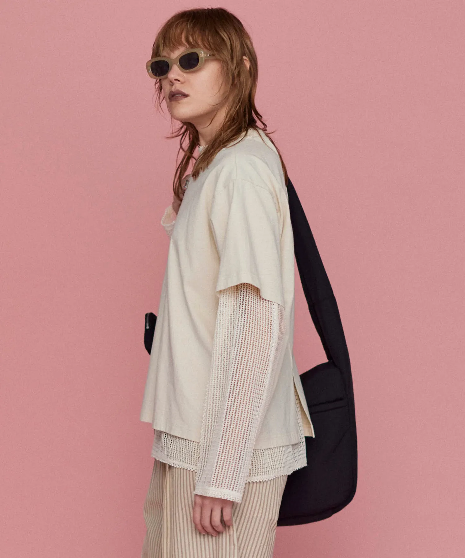 Multiway Mesh Fabric Layered T-shirt