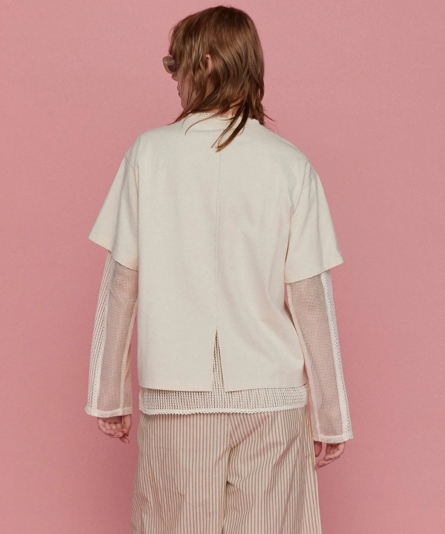 Multiway Mesh Fabric Layered T-shirt