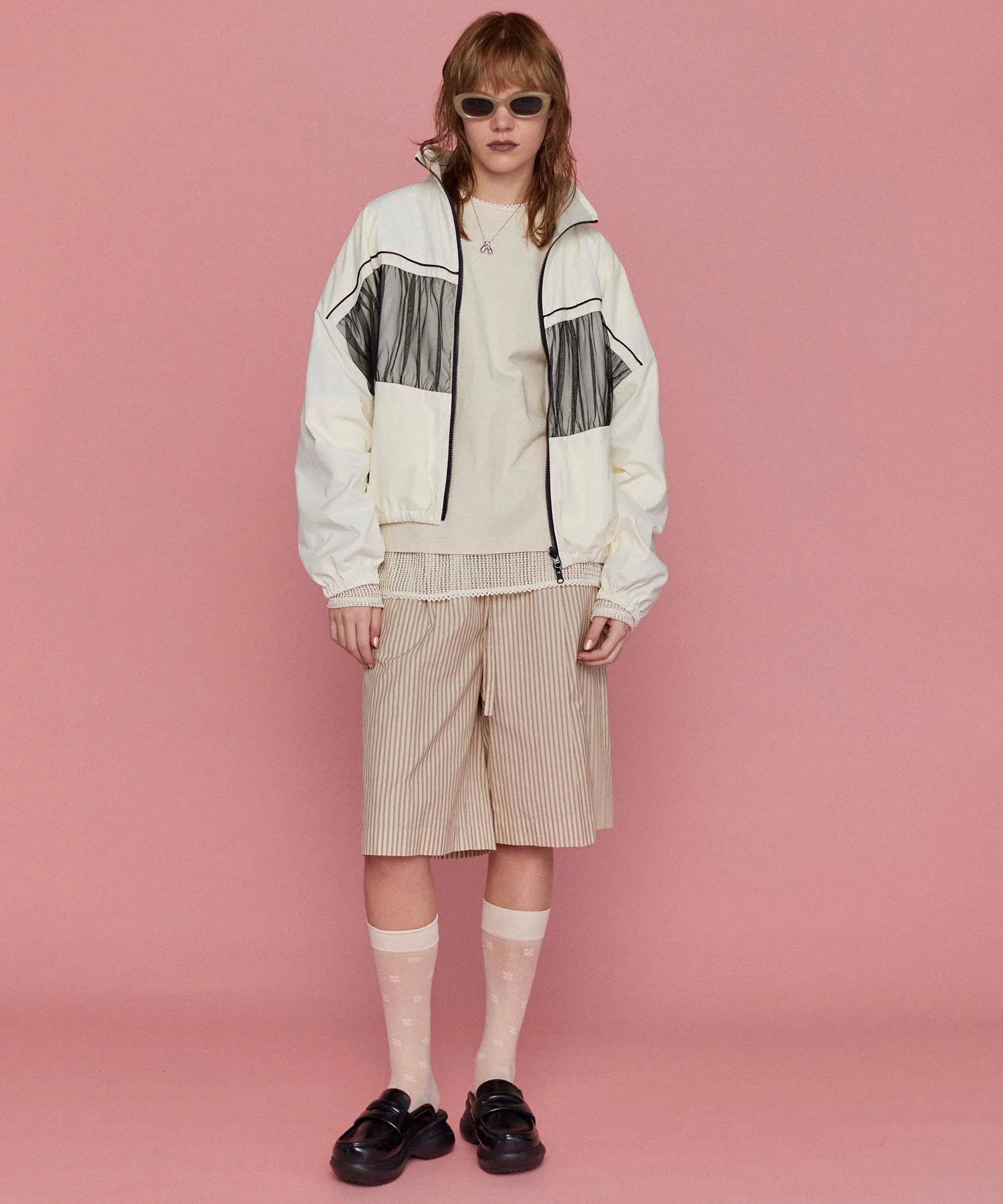 Multiway Mesh Fabric Layered T-shirt