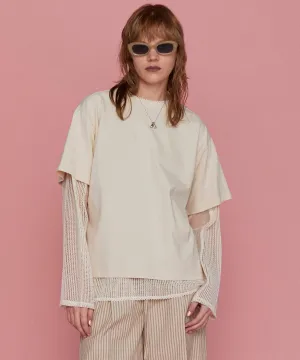 Multiway Mesh Fabric Layered T-shirt