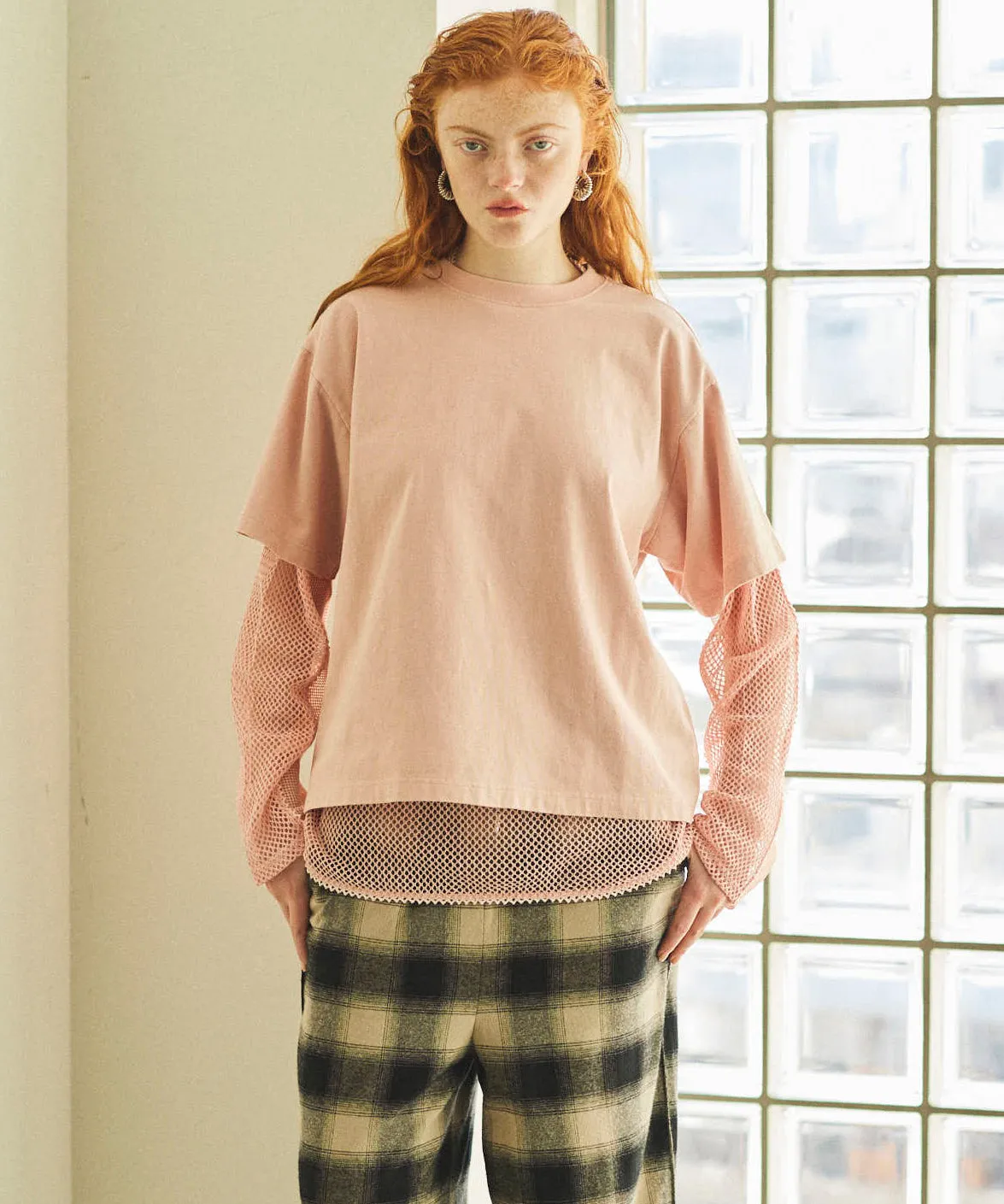 Multiway Mesh Fabric Layered T-shirt