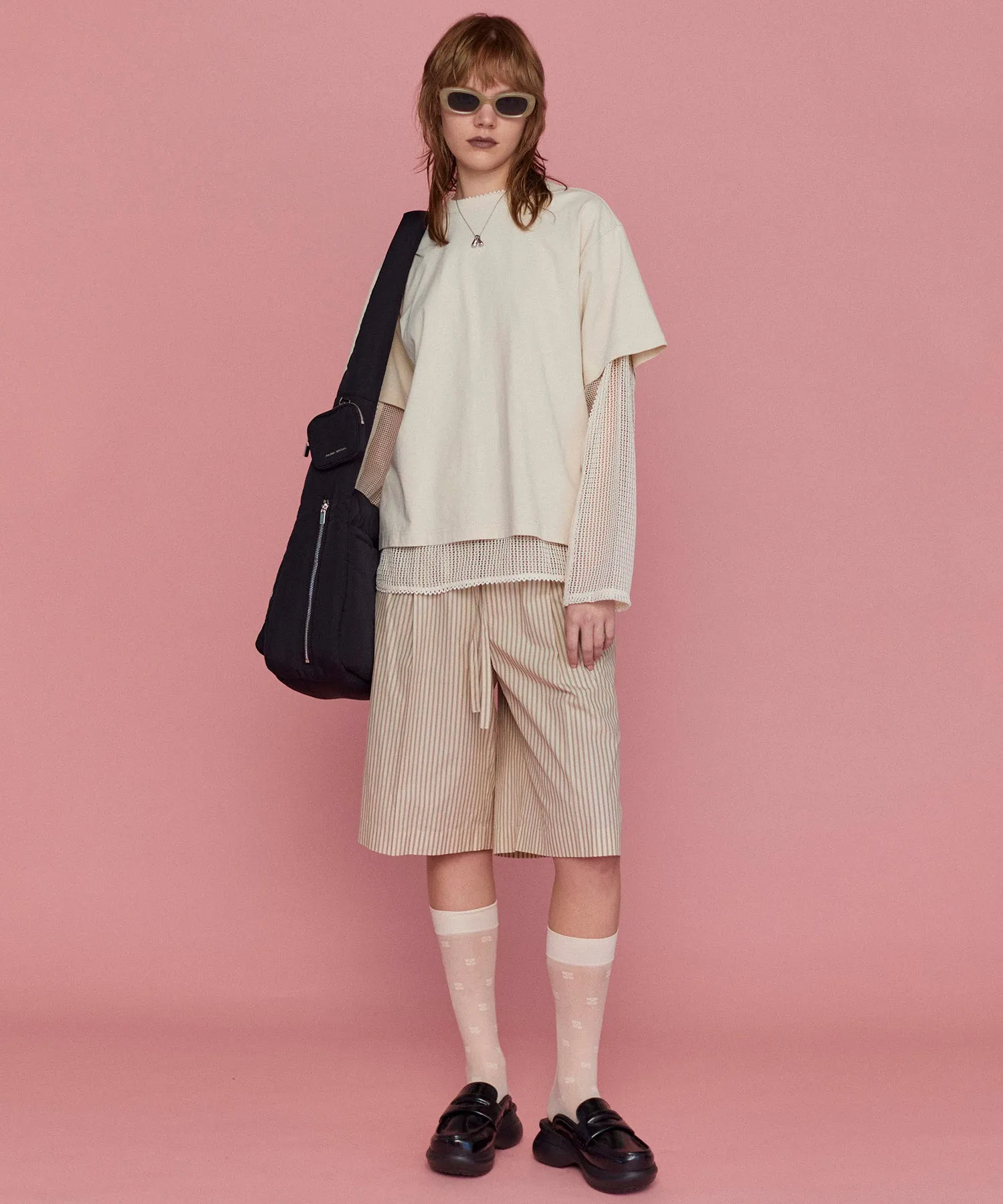 Multiway Mesh Fabric Layered T-shirt