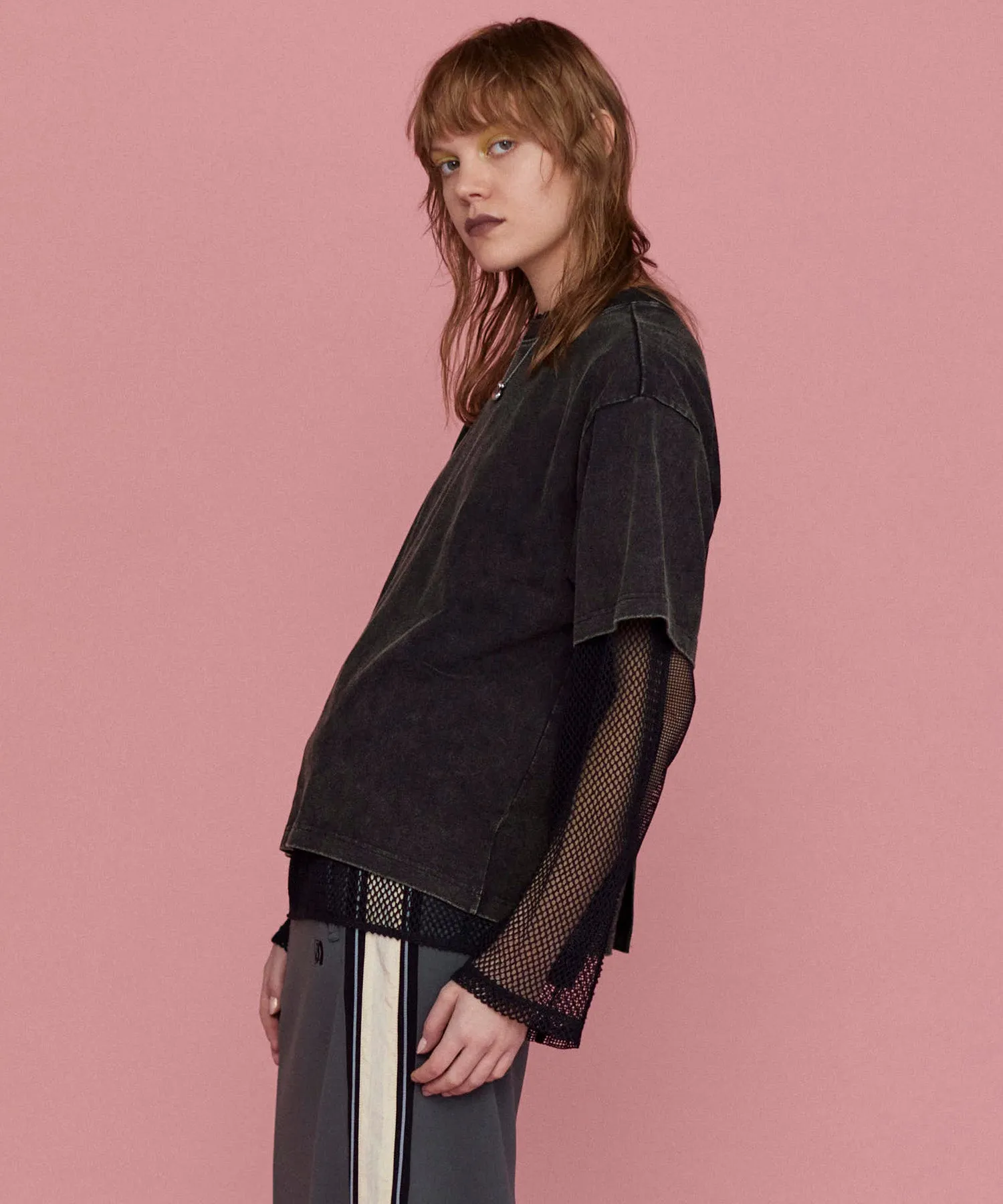 Multiway Mesh Fabric Layered T-shirt