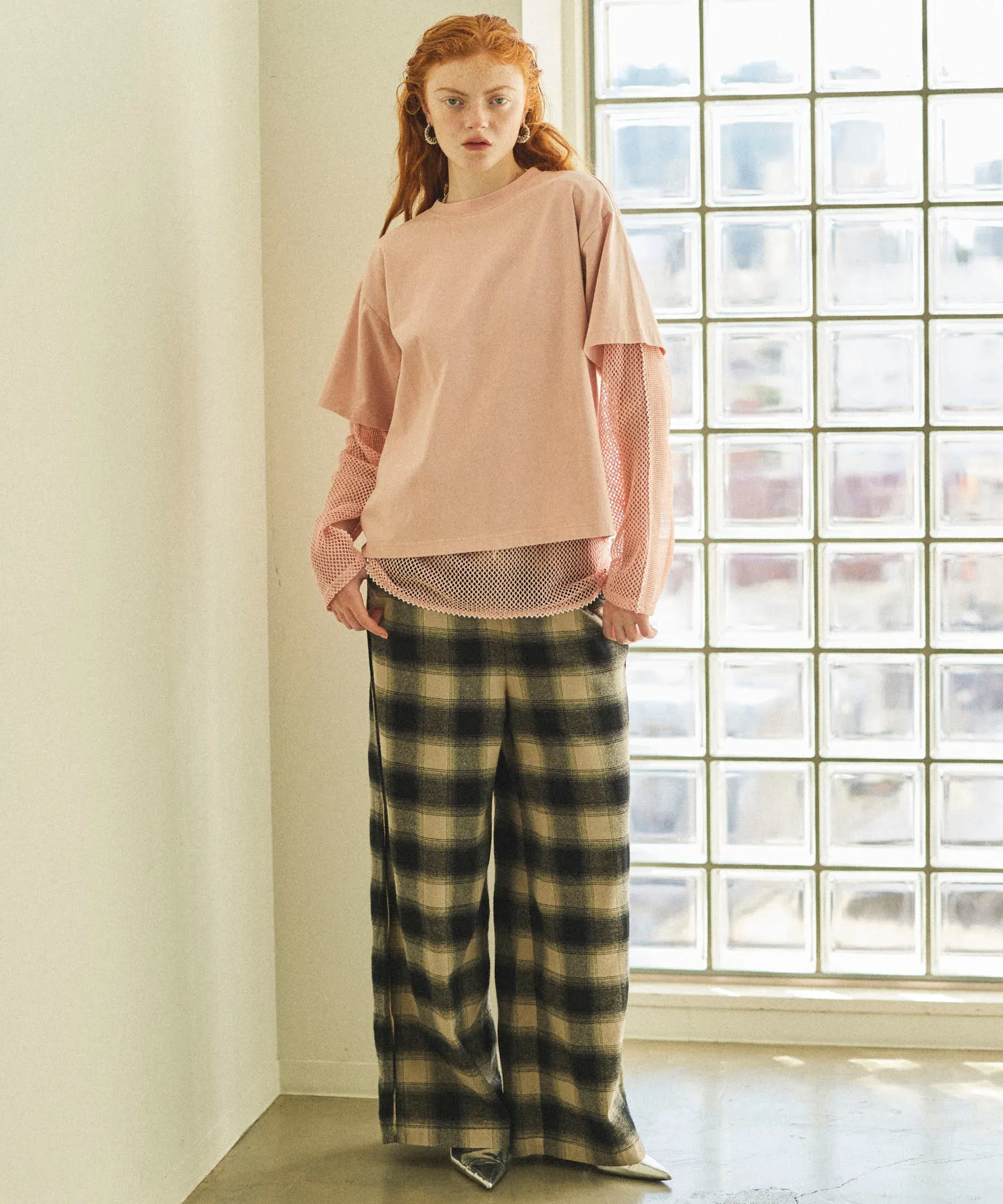 Multiway Mesh Fabric Layered T-shirt
