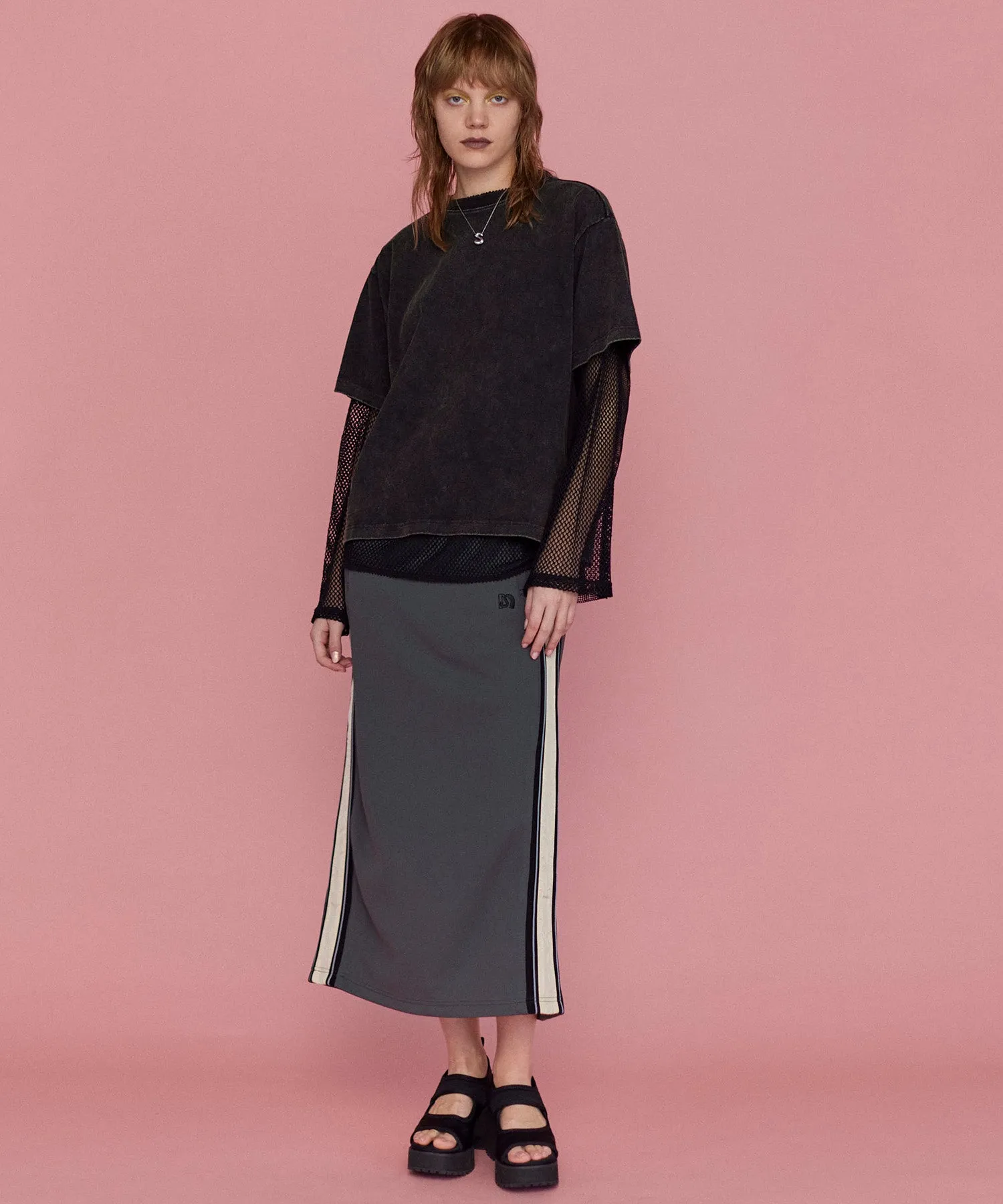 Multiway Mesh Fabric Layered T-shirt