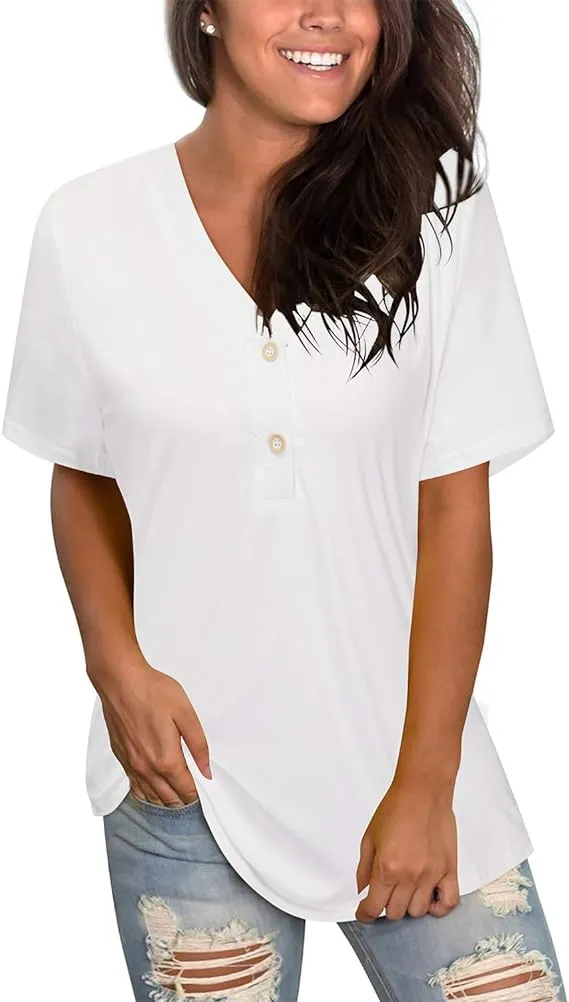 Mystry Zone Women's V Neck Short Sleeved T-Shirts